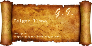 Geiger Ilona névjegykártya